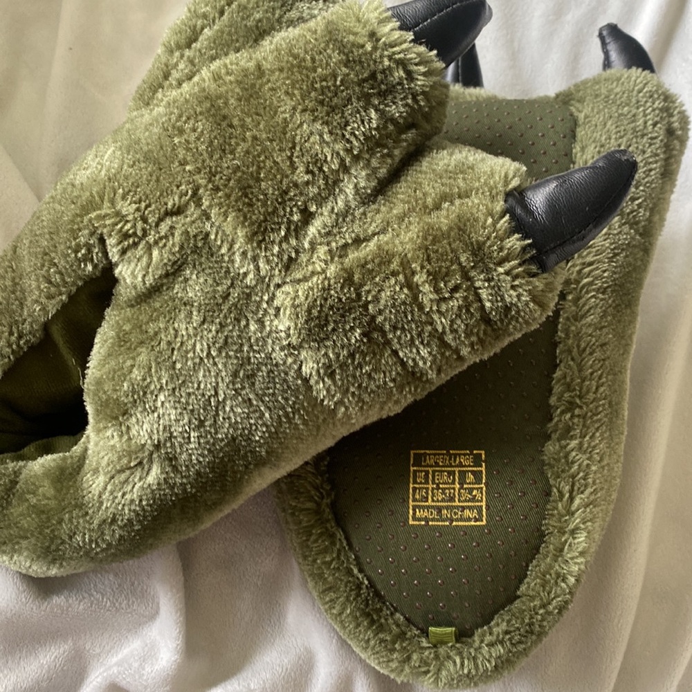 Dino slippers, size 4/5, large/X-Large - Picture 2 of 3